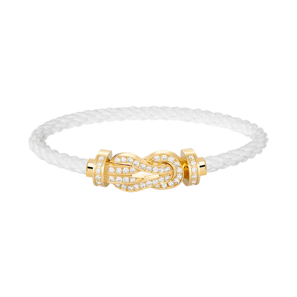 [Elitejewels]CHANCE LARGE 8 FIGURE BUCKLE FULLDIAMOND BRACELET GOLD