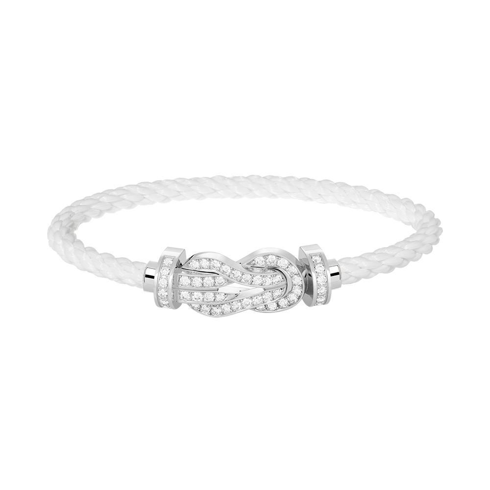 [Elitejewels]CHANCE LARGE 8 FIGURE BUCKLE FULL DIAMOND BRACELET SILVER