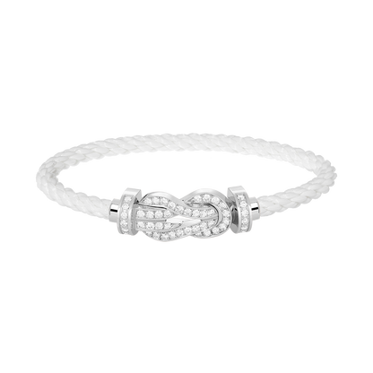 [Elitejewels]CHANCE LARGE 8 FIGURE BUCKLE FULL DIAMOND BRACELET SILVER