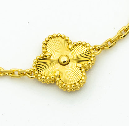 [Elitejewels]CLOVER BRACELET 5 MOTIFS GOLD DIAMOND