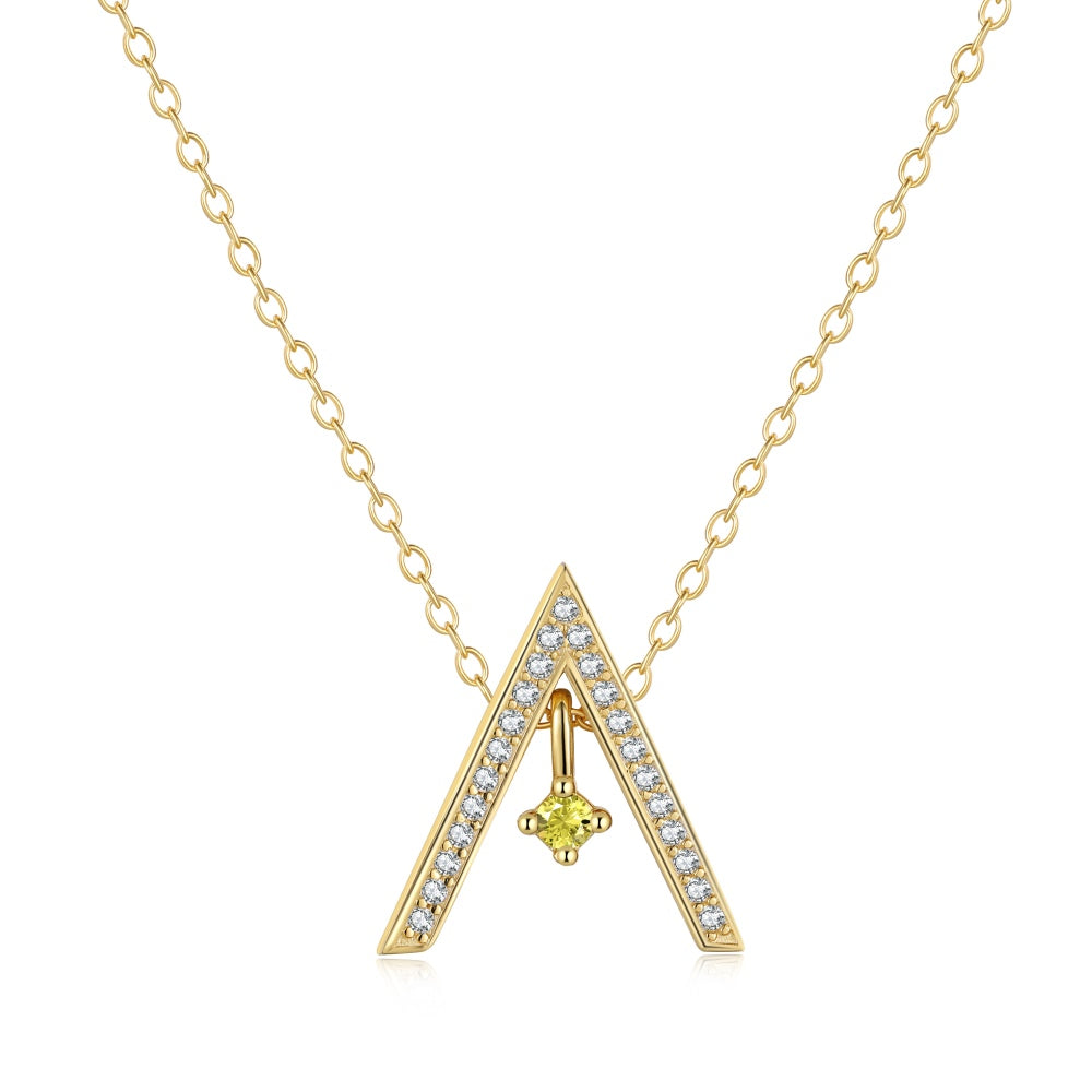 [Elitejewels]Sparkling "A" Shape Necklace