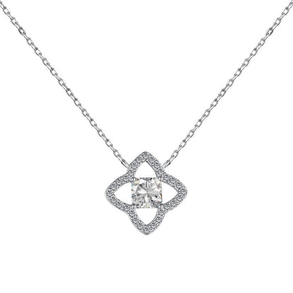 [Elitejewels]Exquisite Flower Shape Princess Cut Necklace