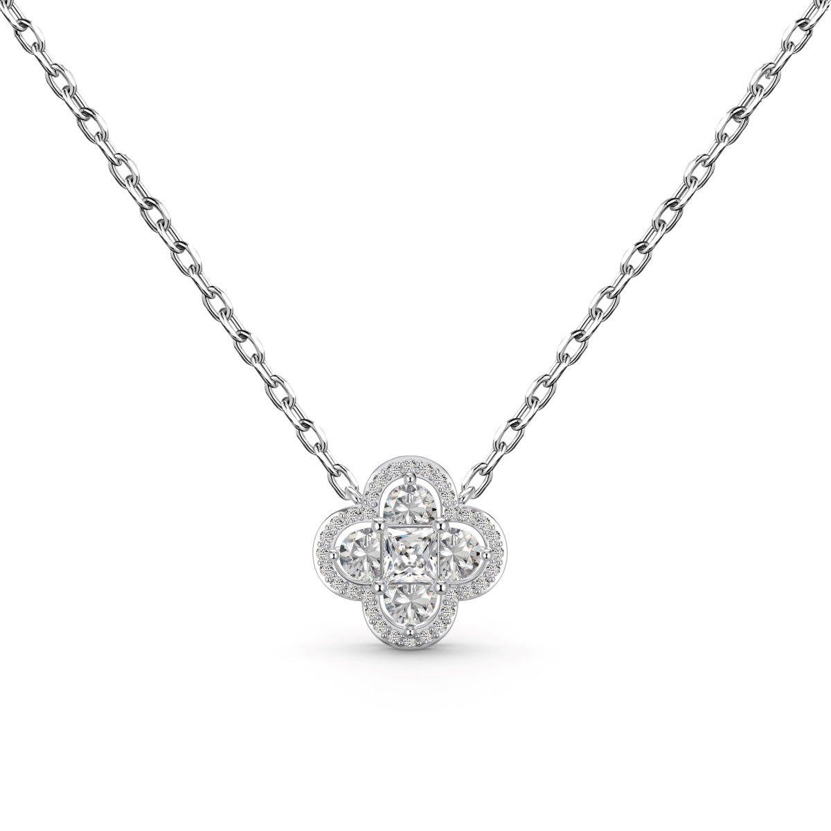 [Elitejewels]Spliced Lucky Four-Leaf Clover Versatile Necklace