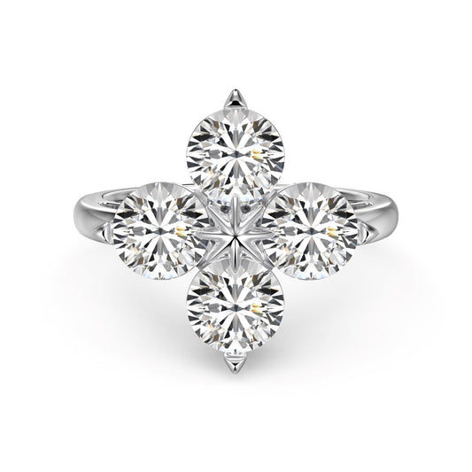 [Elitejewels]Four-Leaf Clover Eight-Pointed Star Ring