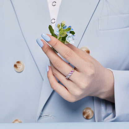 [Elitejewels]Delicate Vibrant Emerald Cut Daily Ring