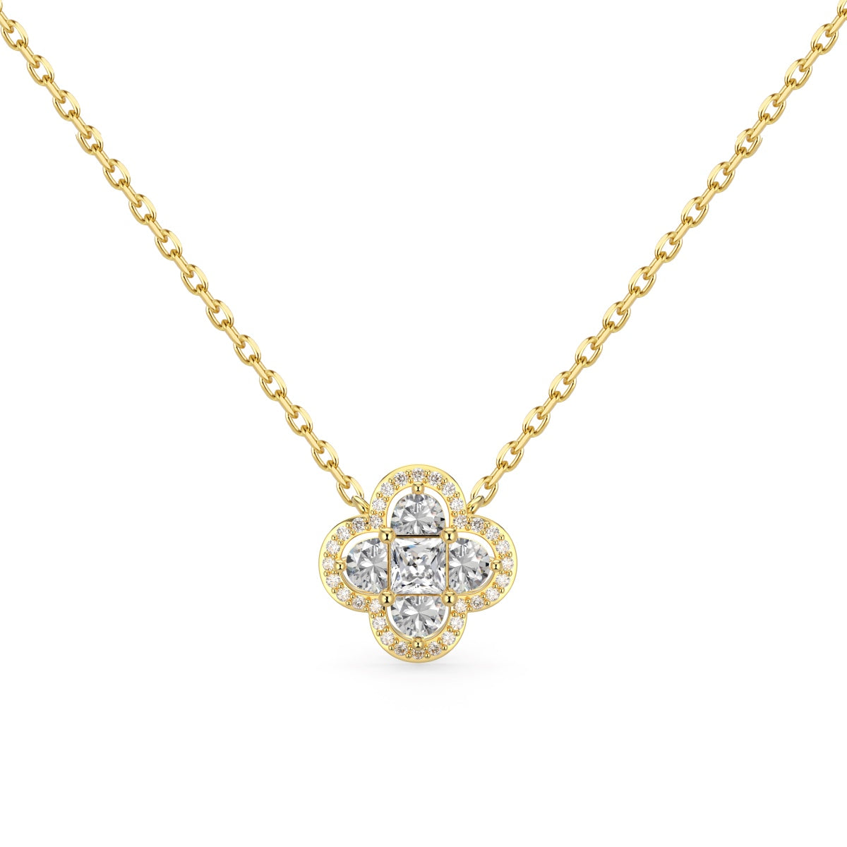 [Elitejewels]Spliced Lucky Four-Leaf Clover Versatile Necklace