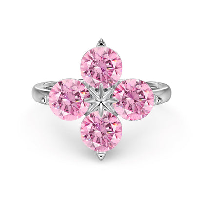 [Elitejewels]Four-Leaf Clover Eight-Pointed Star Ring