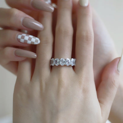 [Elitejewels]Dainty Elongated Cushion Cut Tennis Ring