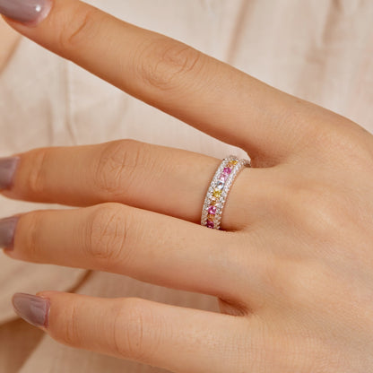 [Elitejewels]Delicate Colorful Round Cut Daily Ring