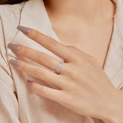 [Elitejewels]Delicate Colorful Round Cut Daily Ring