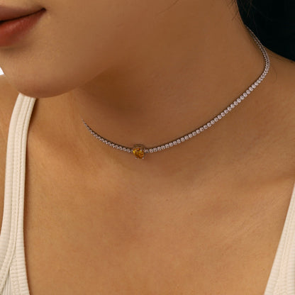 [Elitejewels]1.0 carat Unique Pear Cut Tennis Necklace