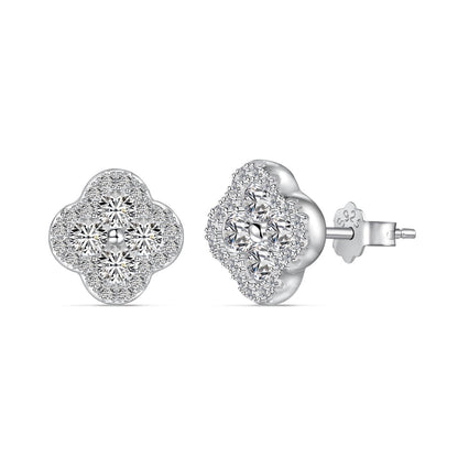 [Elitejewels]Four-Leaf Clover Flower Shaped Earrings