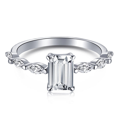 [Elitejewels]1,0 Karat zierlicher strahlender Radiant-Schliff-Tagesring