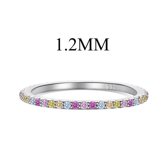 [Elitejewels]Ornate Colorful Round Cut Tennis Ring