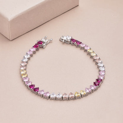 [Elitejewels]Luxurious Colorful Romantic Heart Shape Lover Bracelet