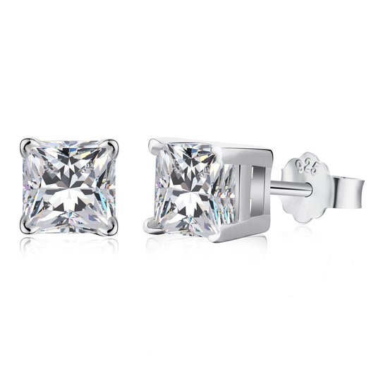 [Elitejewels]1.0 Carat Radiant Princess Cut Wedding Earrings