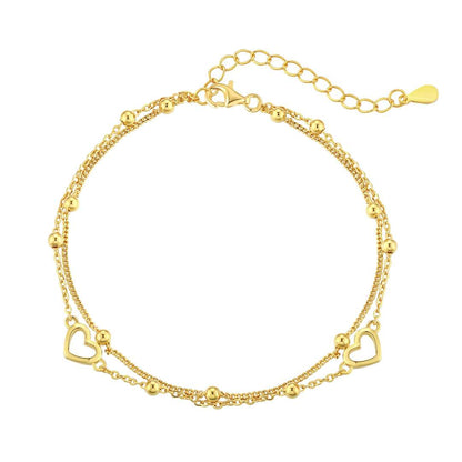 [Elitejewels]Dainty Double Layer Love Heart Bracelet