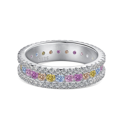 [Elitejewels]Delicate Colorful Round Cut Daily Ring