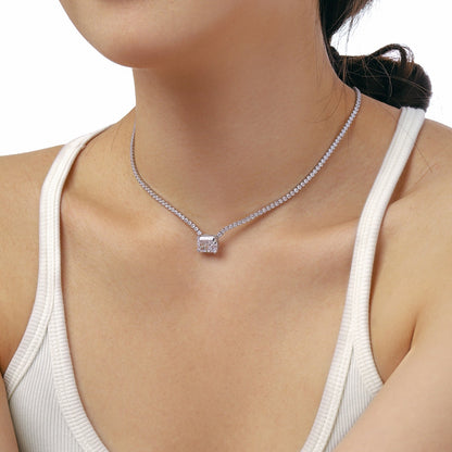 [Elitejewels]4.0 Carat Elegant Radiant Cut Necklace