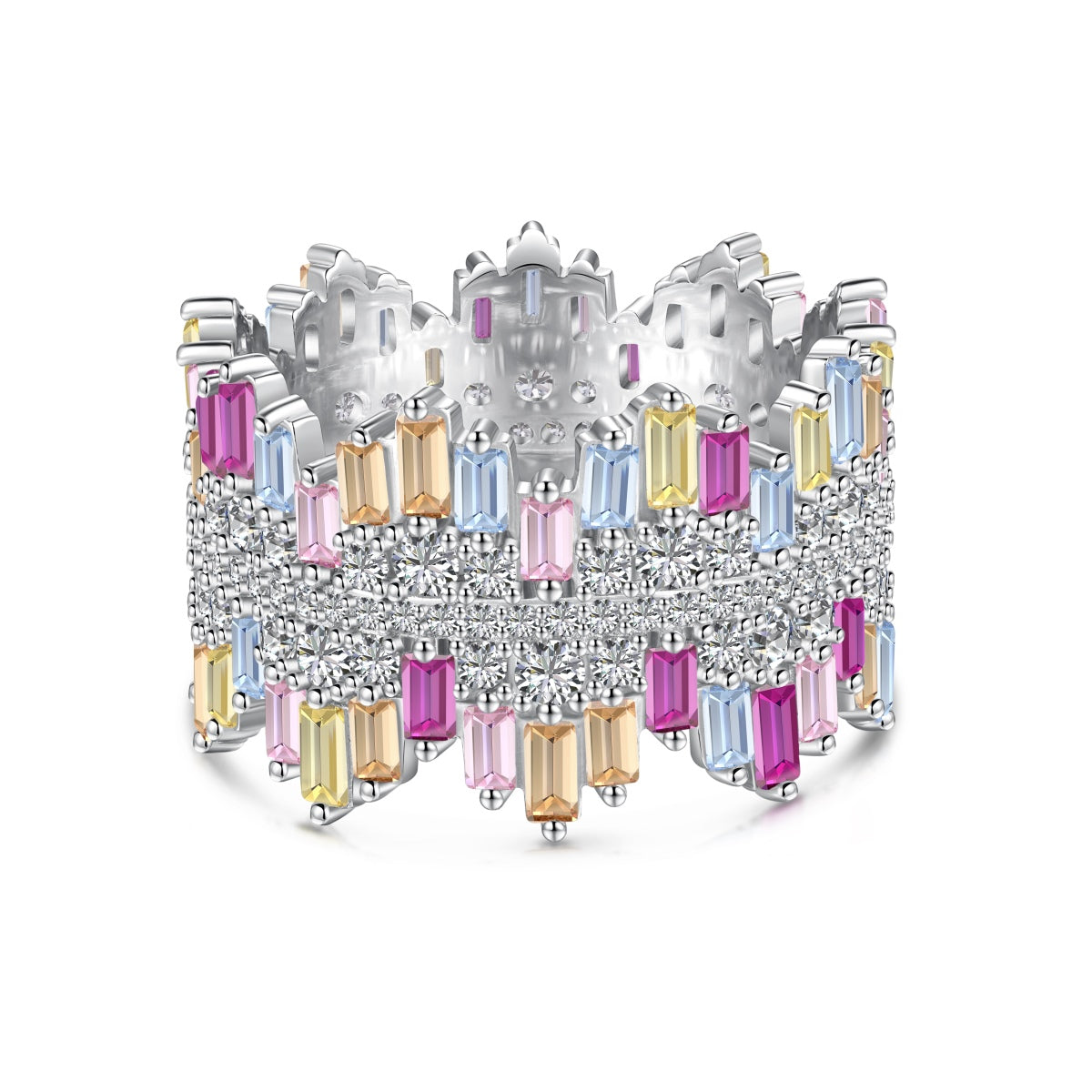 [Elitejewels]Luxurious Colorful Radiant Cut Daily Ring