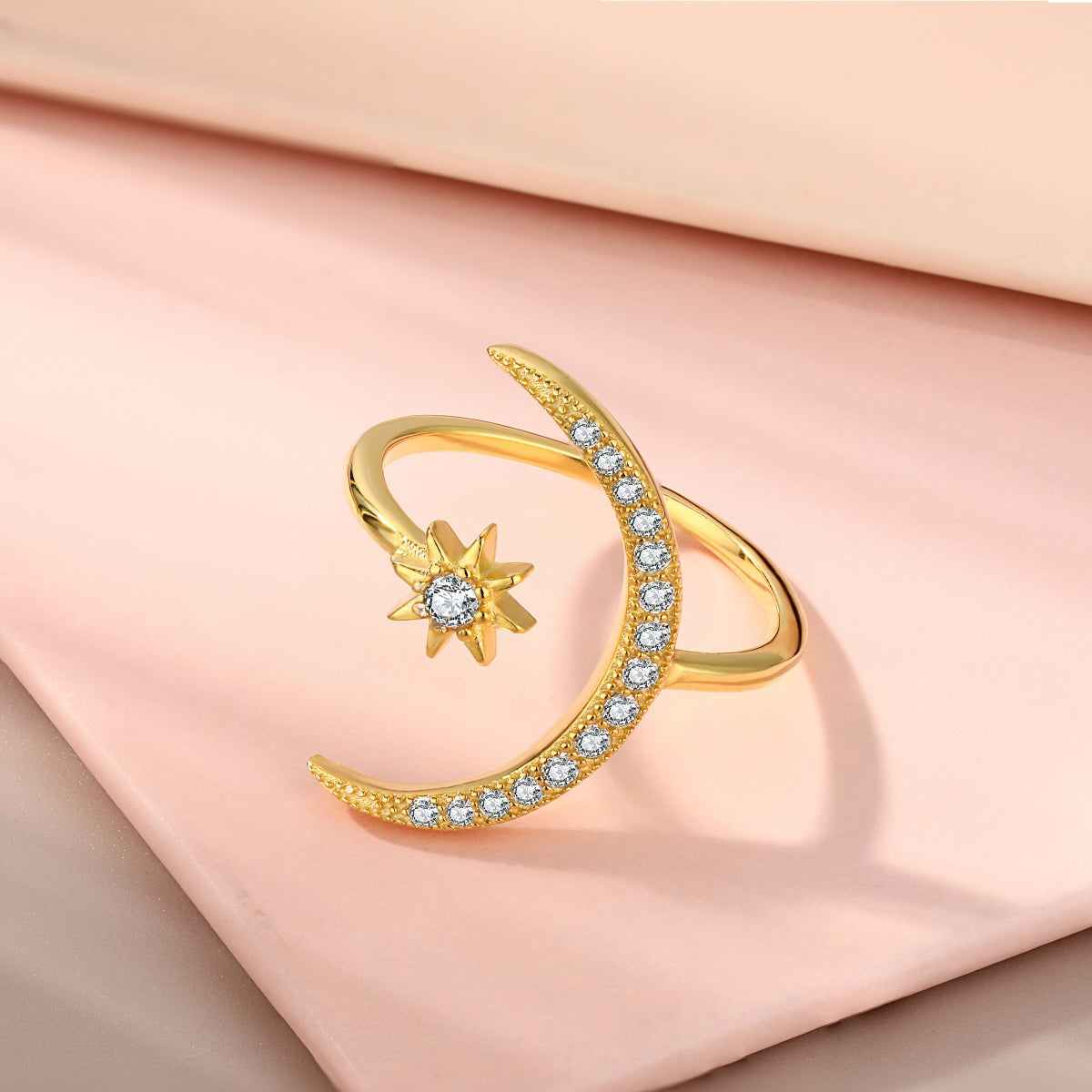 [Elitejewels]Eternity Moon & Star Ring