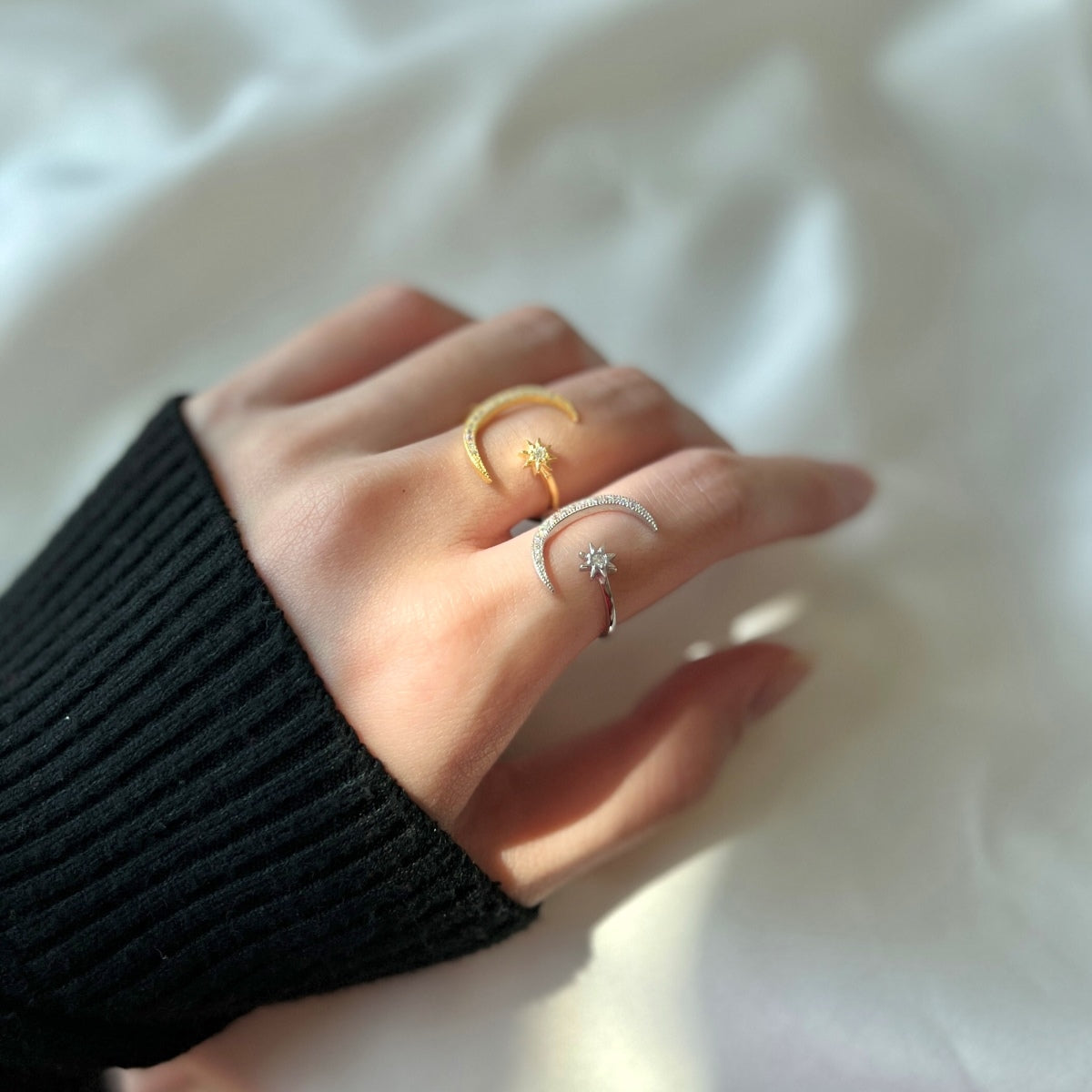 [Elitejewels]Eternity Moon & Star Ring