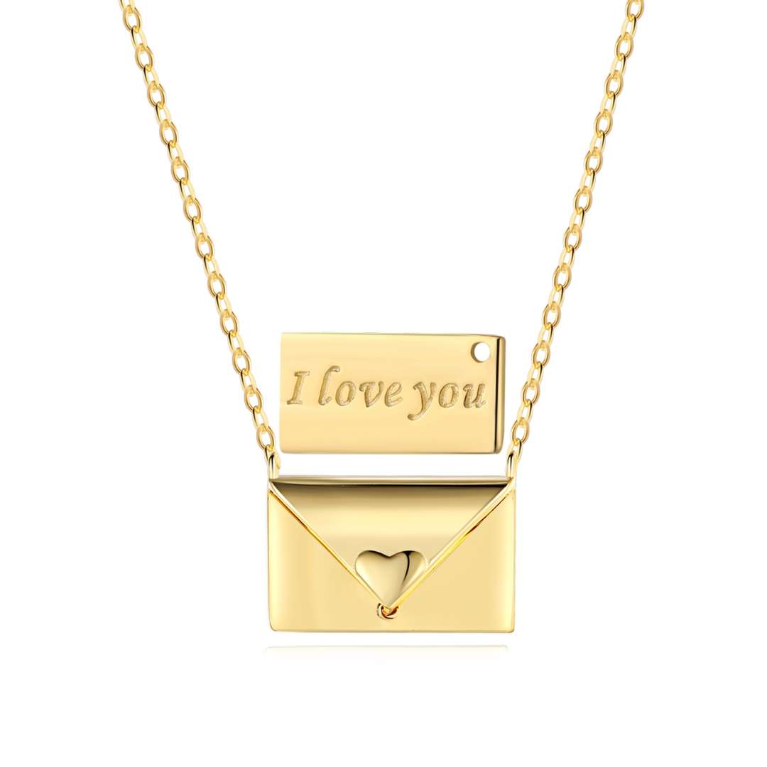 [Elitejewels]Envelope Heart Shape Mother's Day Necklace