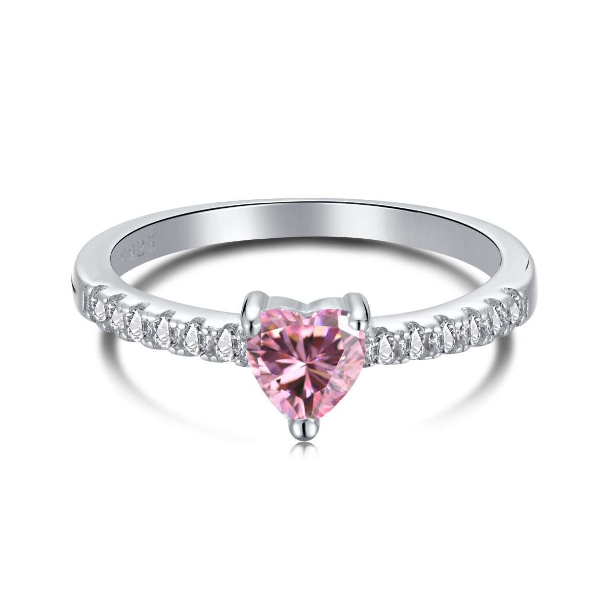 [Elitejewels]0.5 Carat CaratEternity Charming Heart Shape Lover Ring