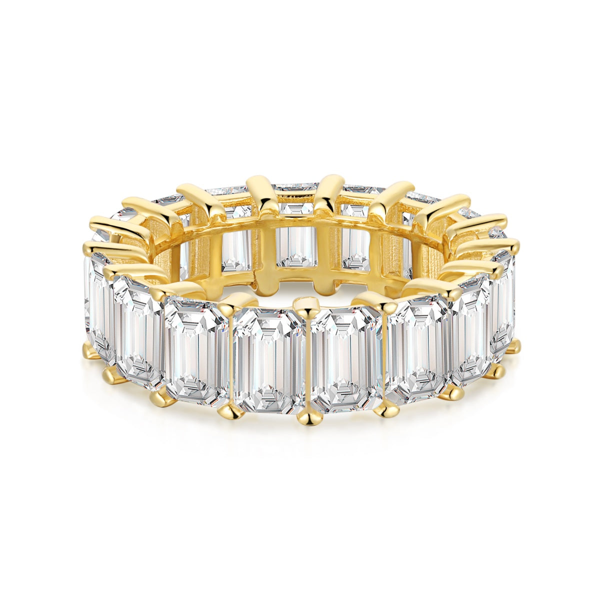 [Elitejewels]0.75 Carat Elegant Emerald Cut Tennis Ring