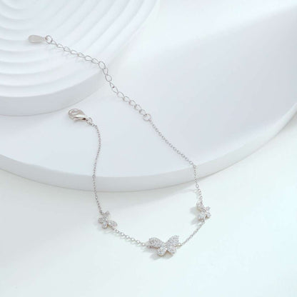 [Elitejewels]Delicate Butterfly Pendant Bracelet