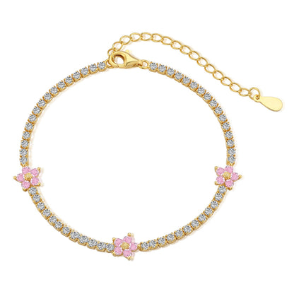 [Elitejewels]Funkelndes Tennisarmband in Blumenform