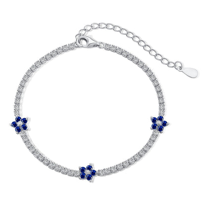 [Elitejewels]Sparkling Flower Shape Tennis Bracelet