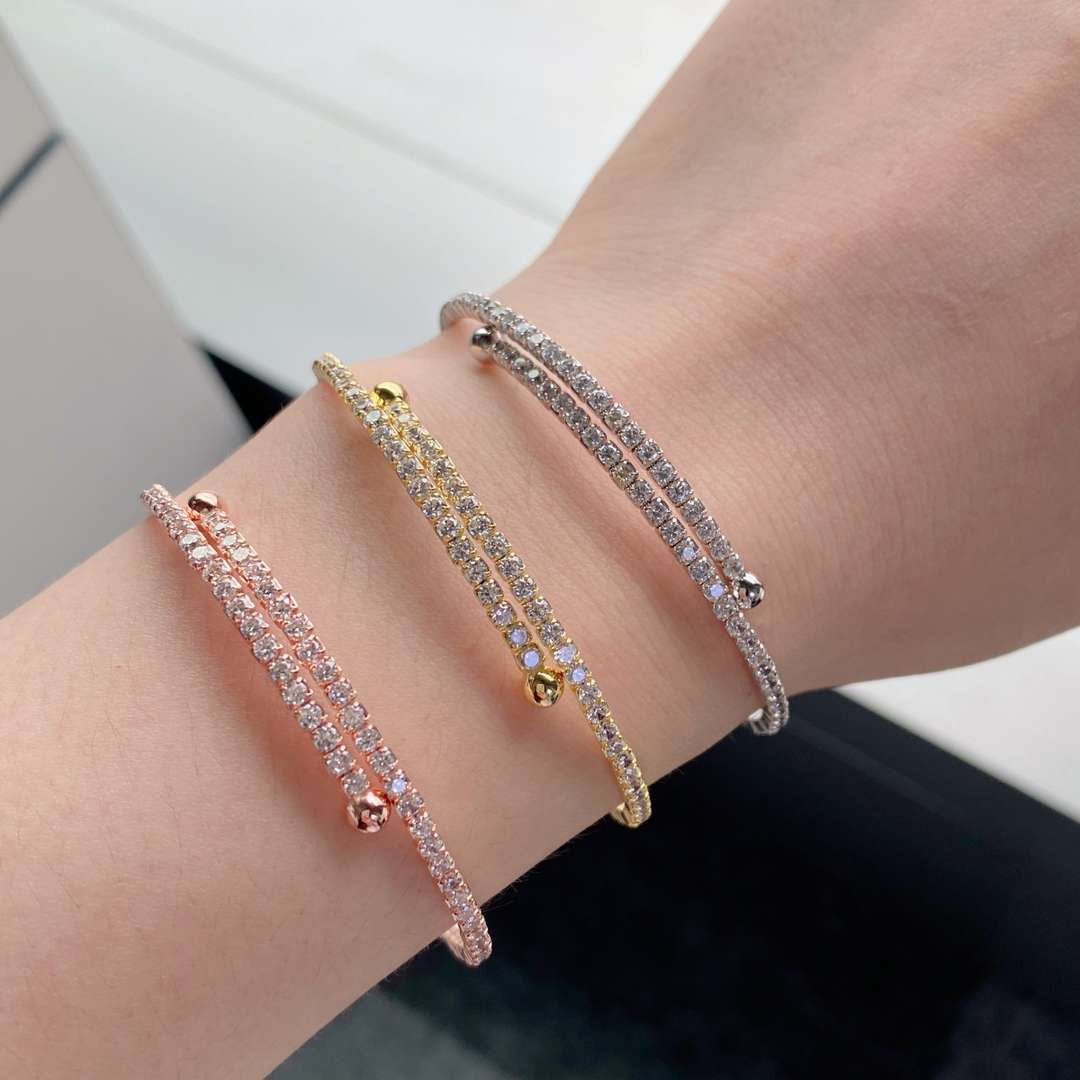 [Elitejewels]Row of Diamonds Round Fashion Bracelet