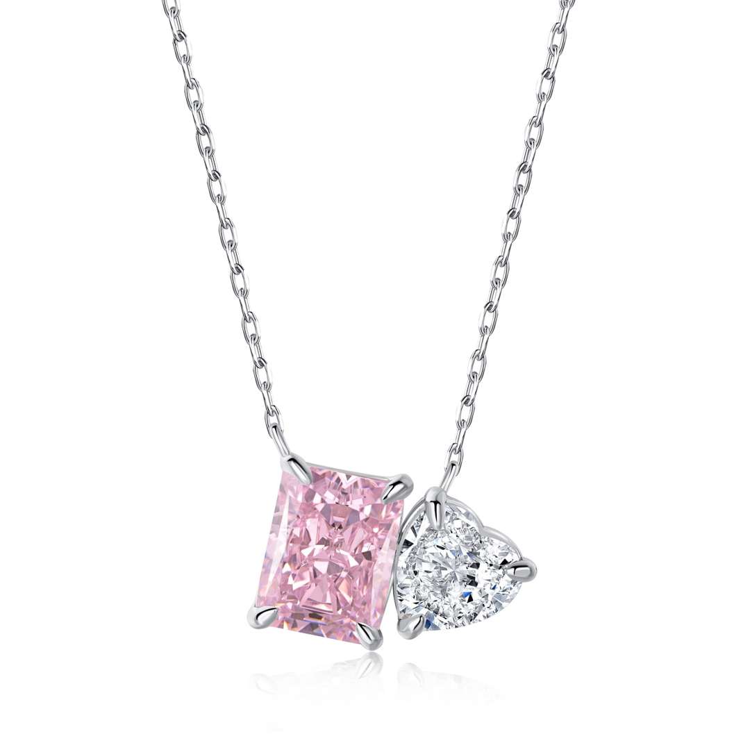 [Elitejewels]Dazzling Square & Heart Shape Necklace