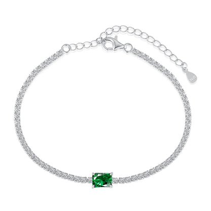 [Elitejewels]1.0 Carat Unique Emerald Cut Banquet Bracelet