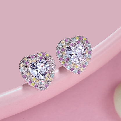 [Elitejewels]Dazzling Heart Shape Lover Earrings