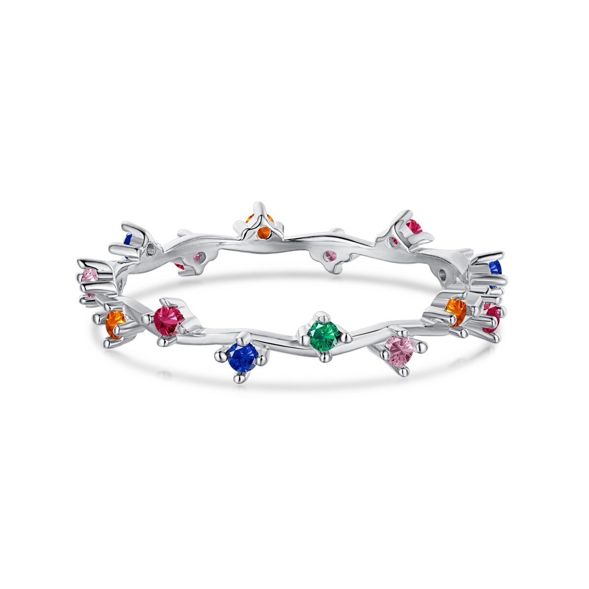 [Elitejewels]Radiant Colorful Round Cut Daily Ring