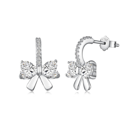 [Elitejewels]Exquisite Earrings With Heart-Shaped Bow Design