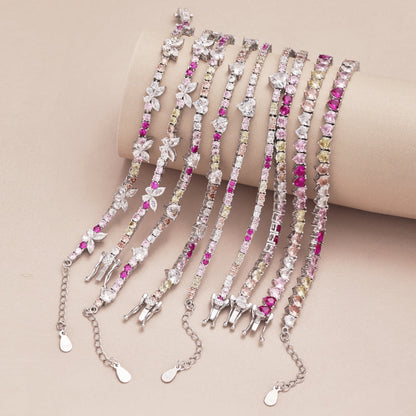 [Elitejewels]Delicate Colorful Rainbow Tennis Chain