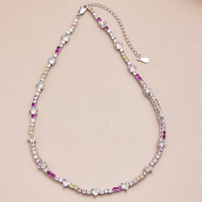 [Elitejewels]Delicate Colorful Rainbow Tennis Chain