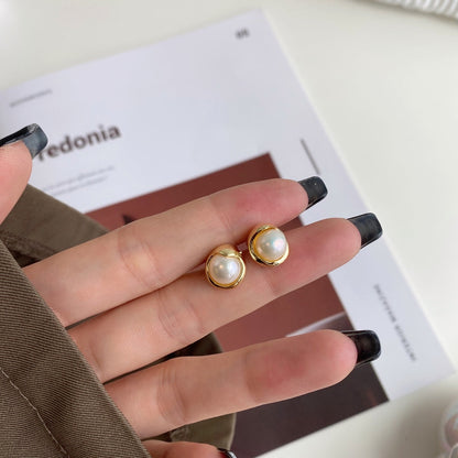 [Elitejewels]Dainty Bread Pearl Earrings