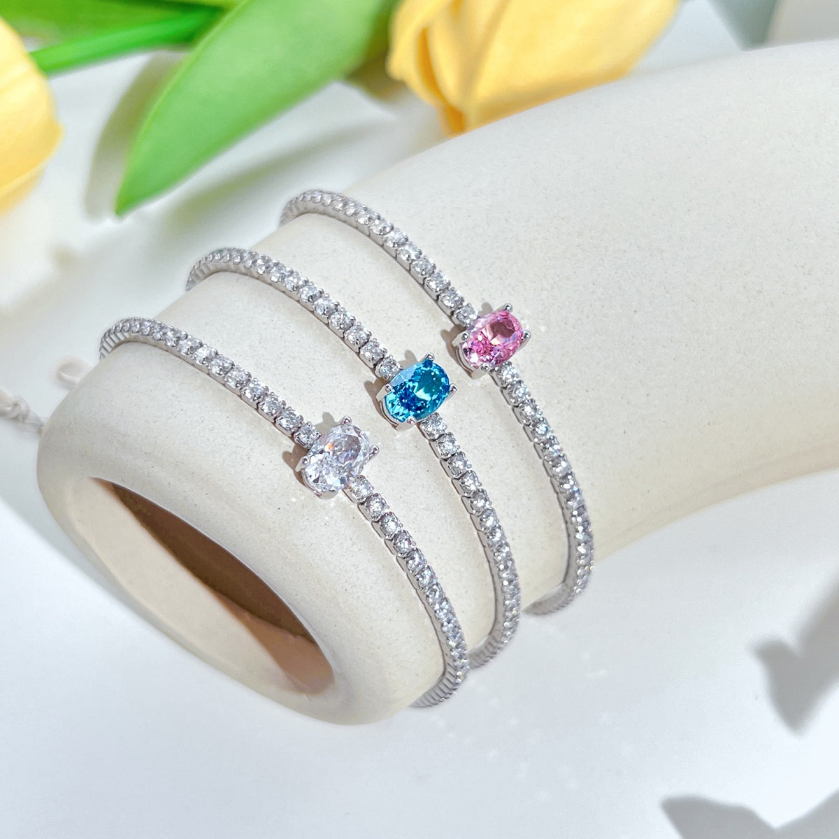 [Elitejewels]0.75 Carat Exquisite Oval Cut Daily Bracelet