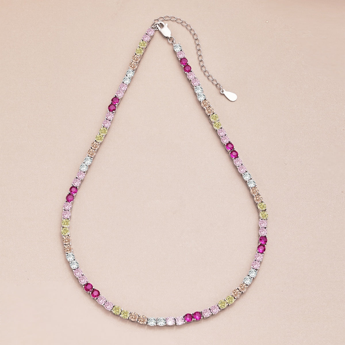 [Elitejewels]Delicate Colorful Tennis Necklace