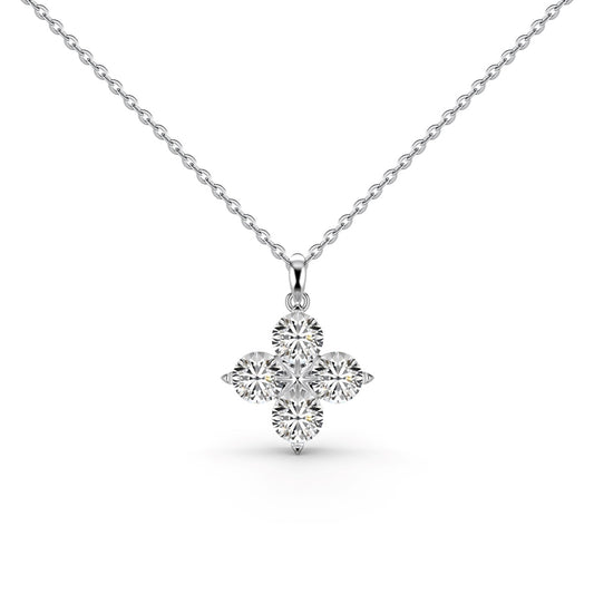 [Elitejewels]Four-Leaf Clover And Eight-Pointed Star Necklace