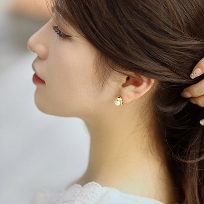 [Elitejewels]Dainty Bread Pearl Earrings