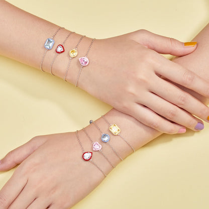 [Elitejewels]2,0 Karat funkelndes buntes Smaragdschliff-Tagesarmband