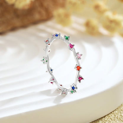 [Elitejewels]Radiant Colorful Round Cut Daily Ring