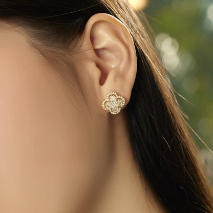 [Elitejewels]Lucky Four-Leaf Clover Exquisite Earrings