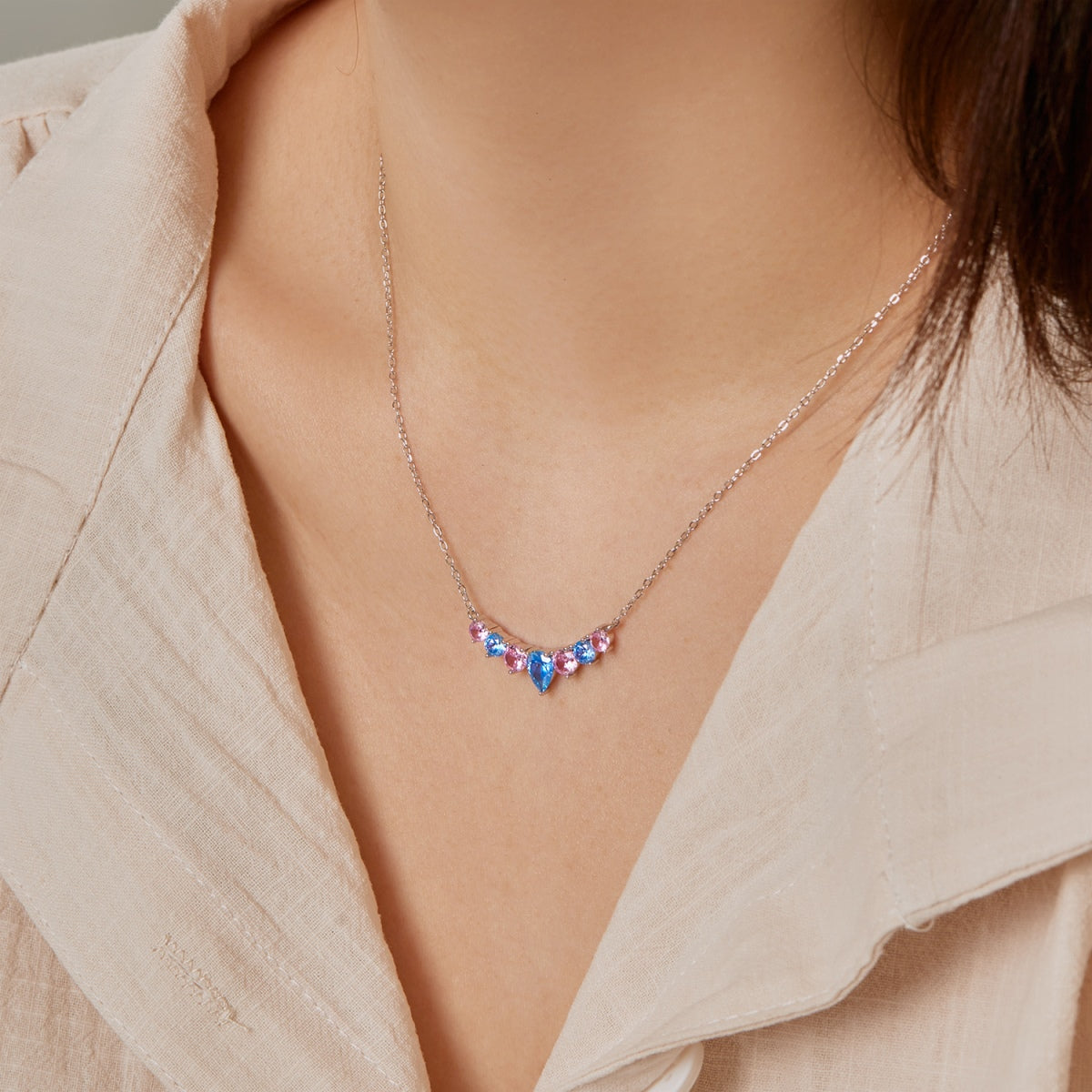 [Elitejewels]Dainty Colorful Heart Necklace