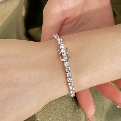 [Elitejewels]Luxurious Ornate Round Cut Tennis Bracelet